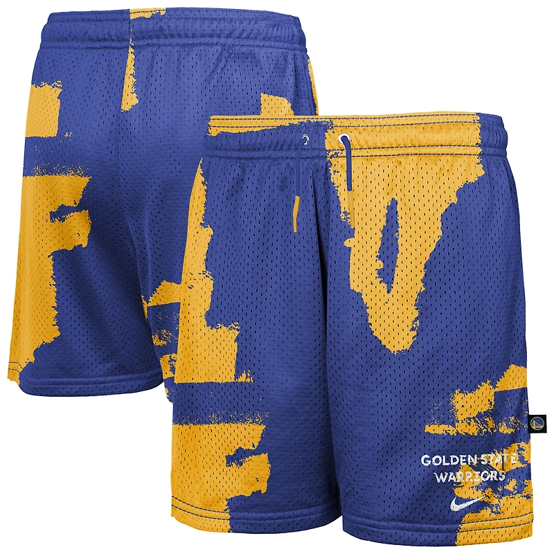 Youth Nike Royal/Gold Golden State Warriors Courtside Pro Shot Dri-FIT Mesh Practice Shorts