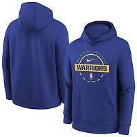 Sweat à capuche d'entraînement Nike Royal Golden State Warriors Club Fleece pour jeune