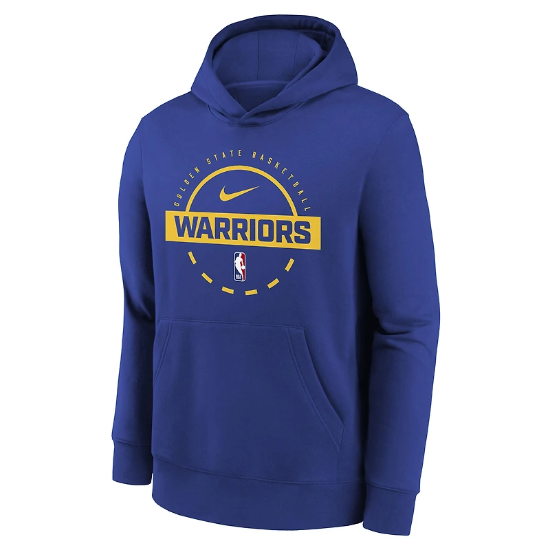 Youth Nike Royal Golden State Warriors Club Fleece Practice Hoodie