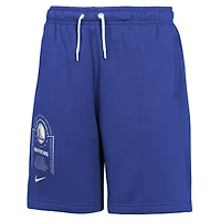 Youth Nike Royal Golden State Warriors Courtside Club Fleece Shorts