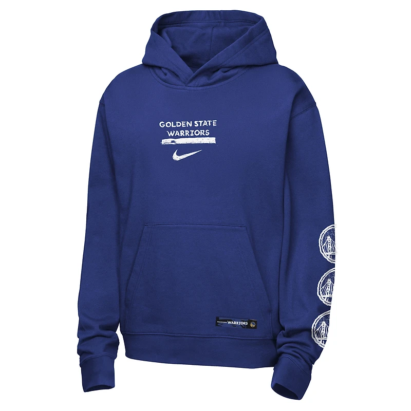 Sweat à capuche Nike Royal Golden State Warriors Courtside Club Premiere pour jeunes