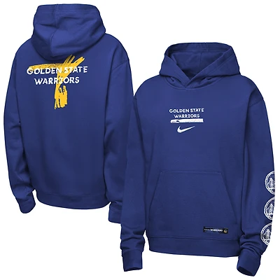 Youth Nike Royal Golden State Warriors Courtside Club Premiere Hoodie