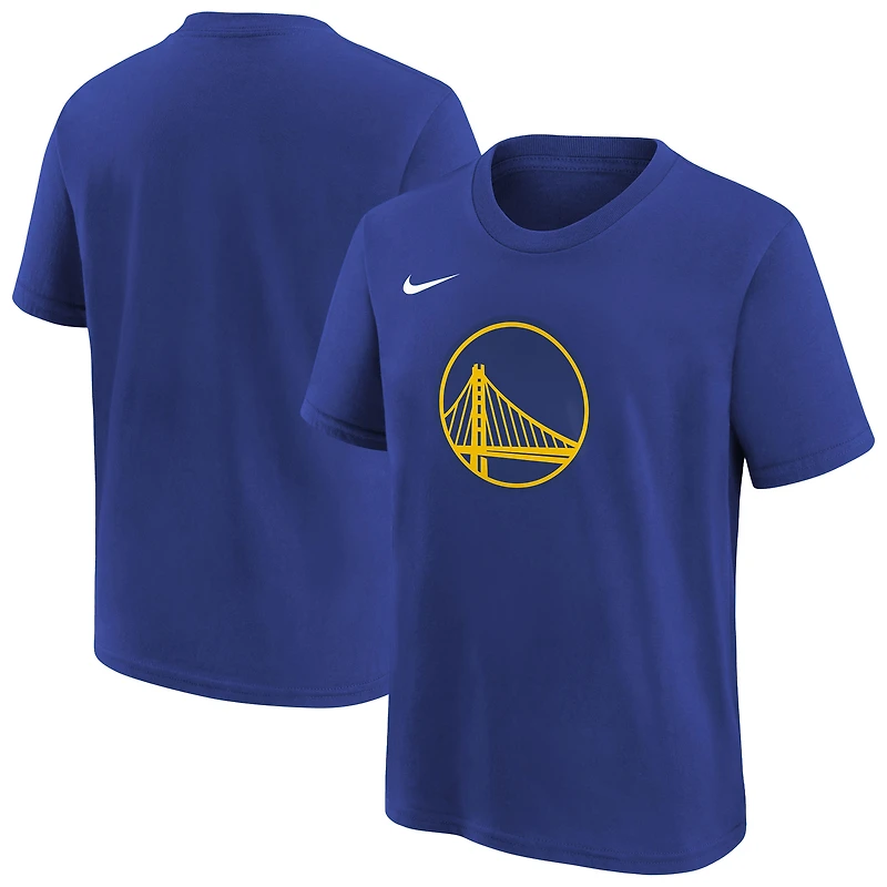 T-shirt Nike Royal Golden State Warriors Essential avec logo pour jeune