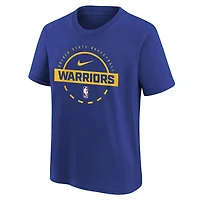 T-shirt d'entraînement Nike Royal Golden State Warriors pour jeune