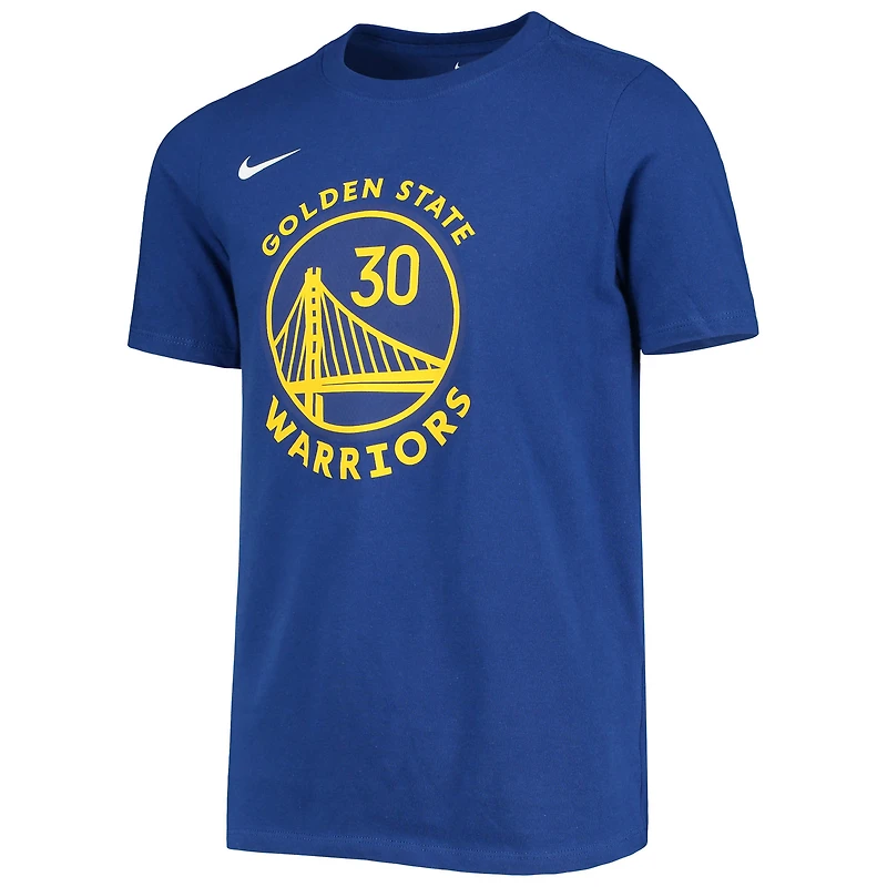 T-shirt performance Nike Stephen Curry Royal Golden State Warriors avec nom et numéro pour jeune