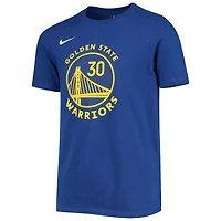 Youth Nike Stephen Curry Royal Golden State Warriors Logo Name & Number Performance T-Shirt