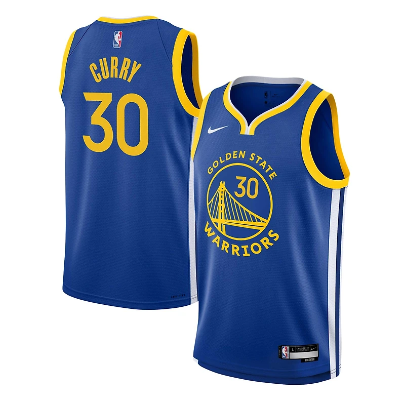 Maillot Nike Swingman Stephen Curry Royal Golden State Warriors pour jeune - Édition Icon