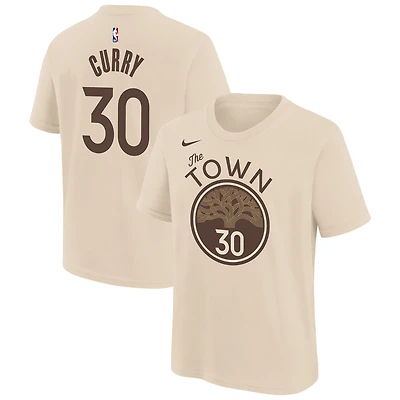 Youth Nike Stephen Curry Tan Golden State Warriors 2025/26 City Edition Name & Number T-Shirt