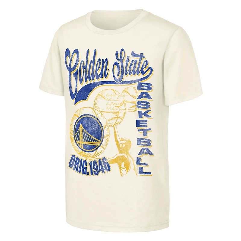 T-shirt naturel pour jeunes Outerstuff avec talon de billet des Golden State Warriors