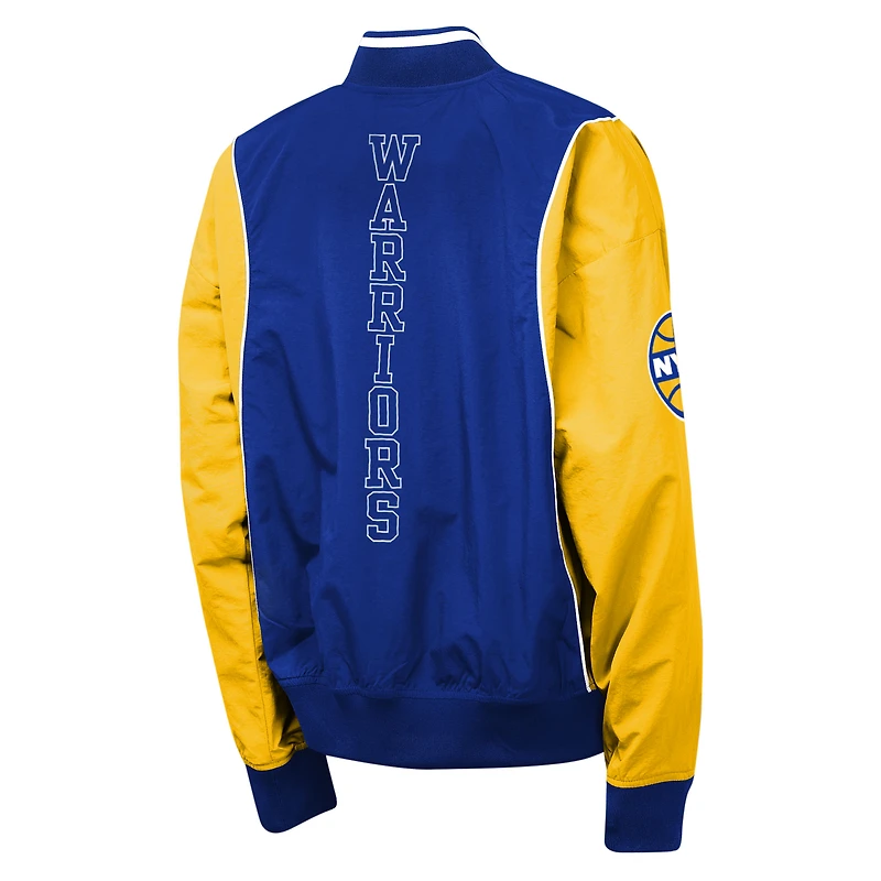 Coupe-vent zippé à deux points Golden State Warriors Royal/Gold pour jeunes Outerstuff