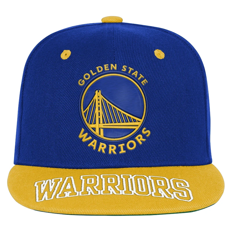 Youth Outerstuff  Royal/Gold Golden State Warriors Two-Tone Snapback Hat