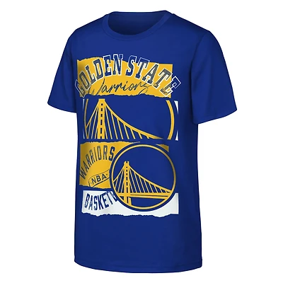 T-shirt jeunesse Outerstuff Royal Golden State Warriors avec logo alternatif dans la peinture