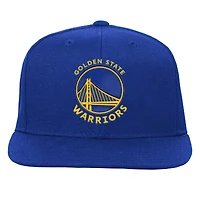 Casquette snapback à visière plate avec logo des Golden State Warriors pour jeunes Outerstuff