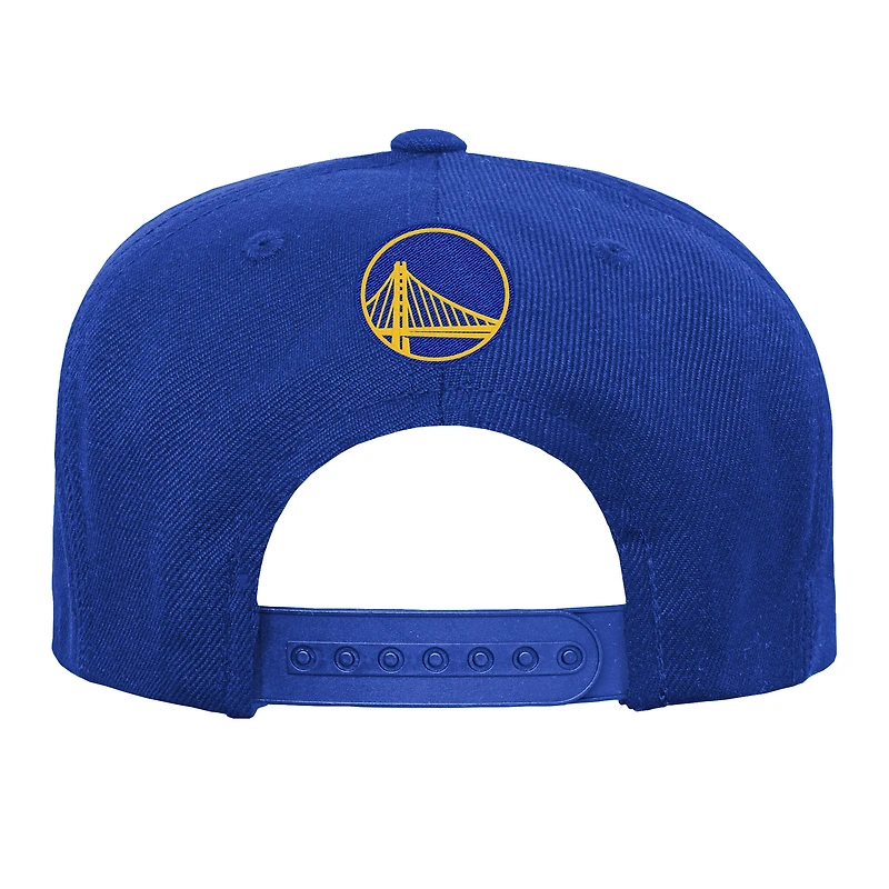 Casquette snapback à visière plate avec logo des Golden State Warriors pour jeunes Outerstuff