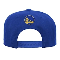 Casquette snapback à visière plate avec logo des Golden State Warriors pour jeunes Outerstuff