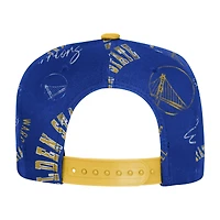 Youth Outerstuff  Royal Golden State Warriors Street Hooper Allover Print Snapback Hat