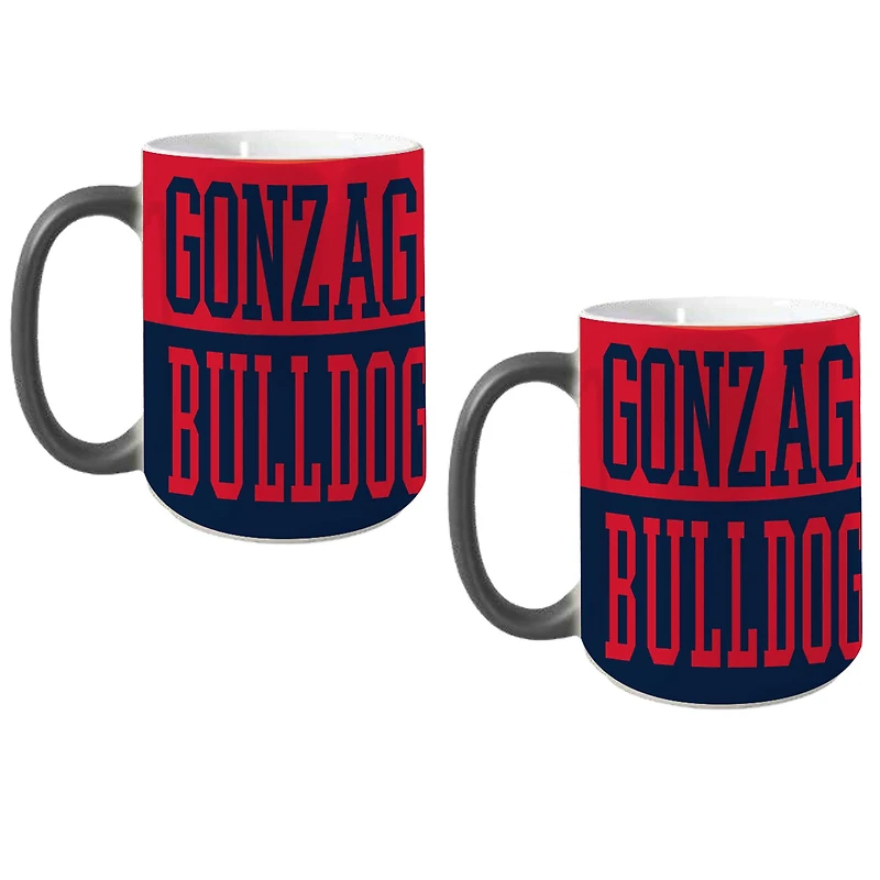 Lot de deux tasses Gonzaga Bulldogs de 44 cl (15 oz) à effet transparent