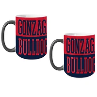 Lot de deux tasses Gonzaga Bulldogs de 44 cl (15 oz) à effet transparent