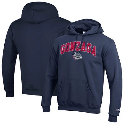 Sweat à capuche en polaire logo arqué Champion Navy Gonzaga Bulldogs pour homme