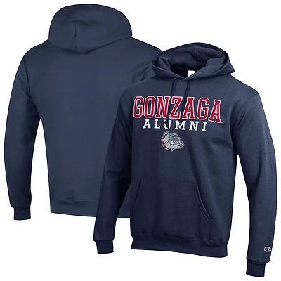 Men's Champion  Navy Gonzaga Bulldogs Alumni Stacked Pullover Hoodie