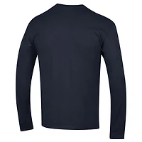 T-shirt à manches longues Champion Navy Gonzaga Bulldogs pour homme avec logo Arch Over et 2 coups