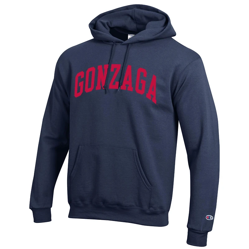 Men's Champion Navy Gonzaga Bulldogs Basic Arch Fleece Pullover Hoodie