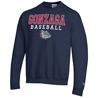 Men's Champion  Navy Gonzaga Bulldogs Stack Baseball Powerblend Pullover Sweatshirt