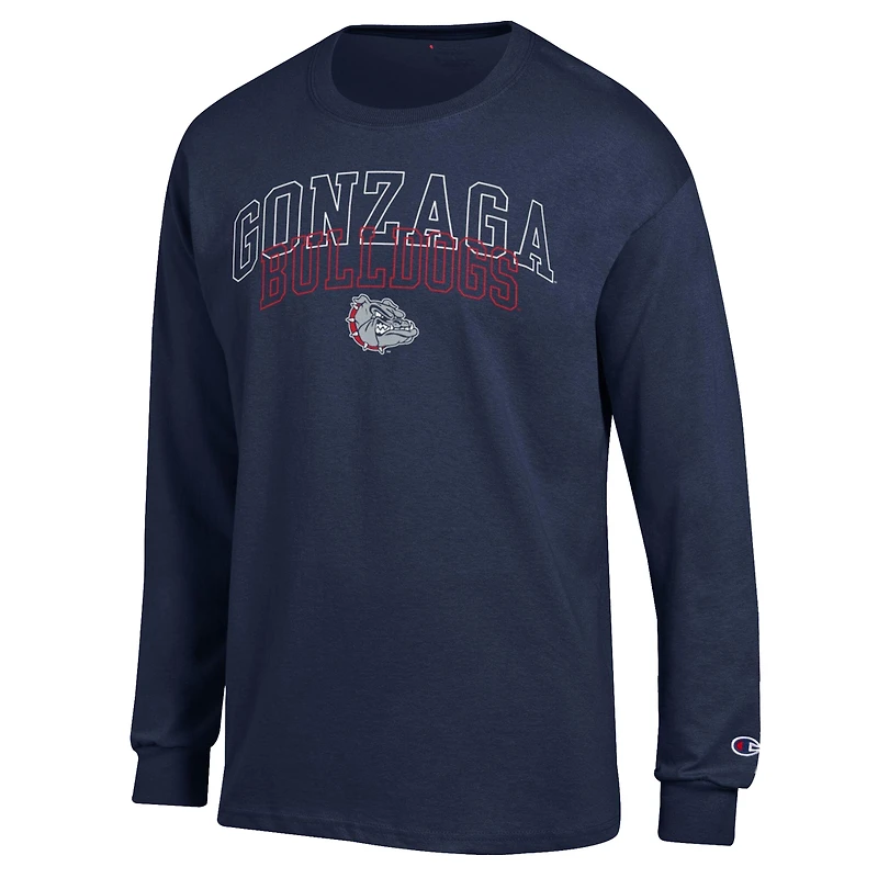 Men's Champion  Navy Gonzaga Bulldogs Team Long-Sleeve T-Shirt