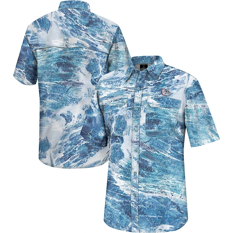 Men's Colosseum  Blue Gonzaga Bulldogs Realtree Aspect Charter Full-Button Fishing Shirt