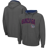 Sweat à capuche zippé Colosseum Charcoal Gonzaga Bulldogs Arch & Logo 3.0 pour homme