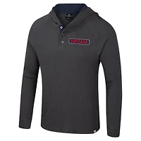 Men's Colosseum  Charcoal Gonzaga Bulldogs Dujour Ralgan Long Sleeve Henley Hoodie T-Shirt