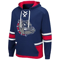 Men's Colosseum Navy Gonzaga Bulldogs Lace Up 3.0 Pullover Hoodie