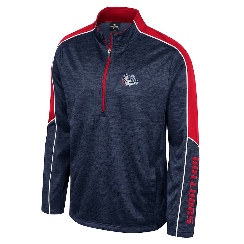 Men's Colosseum Navy Gonzaga Bulldogs Marled Half-Zip Jacket
