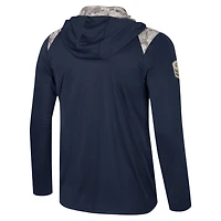 Men's Colosseum Navy Gonzaga Bulldogs OHT Military Appreciation Quarter-Zip Hoodie Jacket