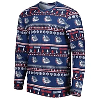 Men's Concepts Sport Navy Gonzaga Bulldogs Swivel Long Sleeve T-Shirt & Pants Sleep Set