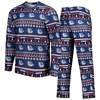 Men's Concepts Sport Navy Gonzaga Bulldogs Swivel Long Sleeve Top & Pants Sleep Set