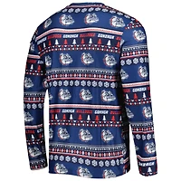 Men's Concepts Sport Navy Gonzaga Bulldogs Swivel Long Sleeve Top & Pants Sleep Set
