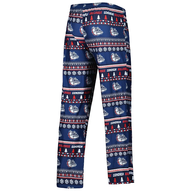 Men's Concepts Sport Navy Gonzaga Bulldogs Swivel Long Sleeve Top & Pants Sleep Set