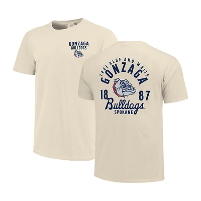 T-shirt homme crème Gonzaga Bulldogs Comfort Colors avec logo mascotte