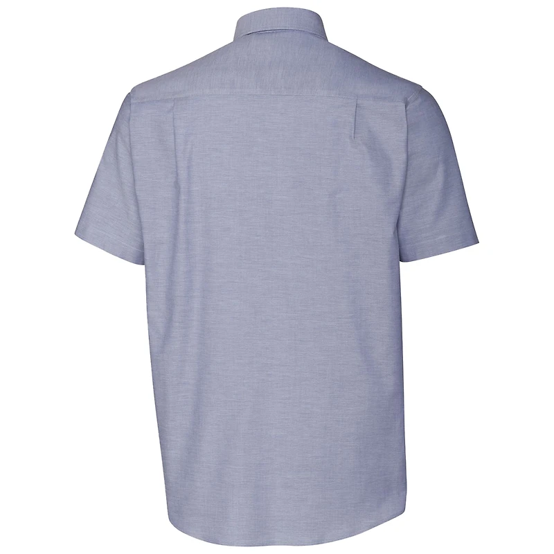Chemise boutonnée à manches courtes en tissu Oxford extensible bleu clair pour homme, modèle Cutter & Buck Gonzaga Bulldogs Vault