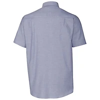 Chemise boutonnée à manches courtes en tissu Oxford extensible bleu clair pour homme, modèle Cutter & Buck Gonzaga Bulldogs Vault