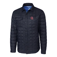 Men's Cutter & Buck Navy Gonzaga Bulldogs Rainier PrimaLoft Eco Insulated Quilted Button-Up Shacket