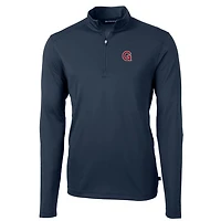 Pull zippé en piqué écologique recyclé pour homme, couleur bleu marine, de l'équipe des Bulldogs Gonzaga, la collection Virtue, Bulldogs, ...