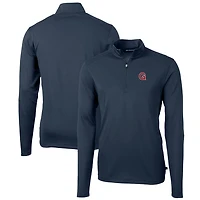 Pull zippé en piqué écologique recyclé pour homme, couleur bleu marine, de l'équipe des Bulldogs Gonzaga, la collection Virtue, Bulldogs, ...