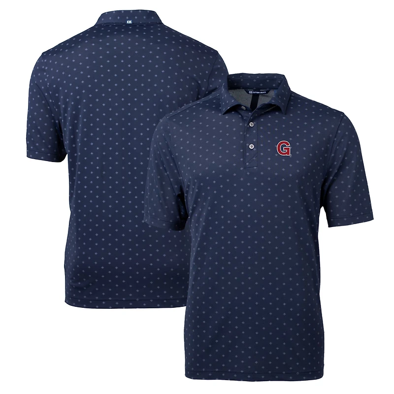Men's Cutter & Buck Navy Gonzaga Bulldogs Team Big Tall Virtue Eco Pique Tile Print Polo