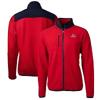 Men's Cutter & Buck Red/Navy Gonzaga Bulldogs Big Tall Cascade Eco Sherpa Fleece Full-Zip Jacket