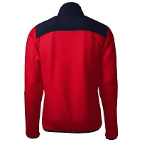 Men's Cutter & Buck Red/Navy Gonzaga Bulldogs Big Tall Cascade Eco Sherpa Fleece Full-Zip Jacket
