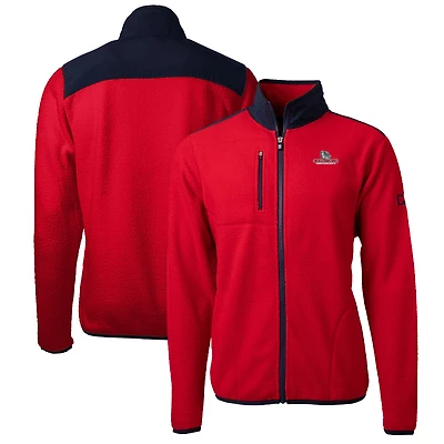 Men's Cutter & Buck Red/Navy Gonzaga Bulldogs Big Tall Cascade Eco Sherpa Fleece Full-Zip Jacket