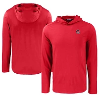 Men's Cutter & Buck Red Gonzaga Bulldogs Coastline Epic Comfort Eco Recycled Long Sleeve Hoodie T-Shirt