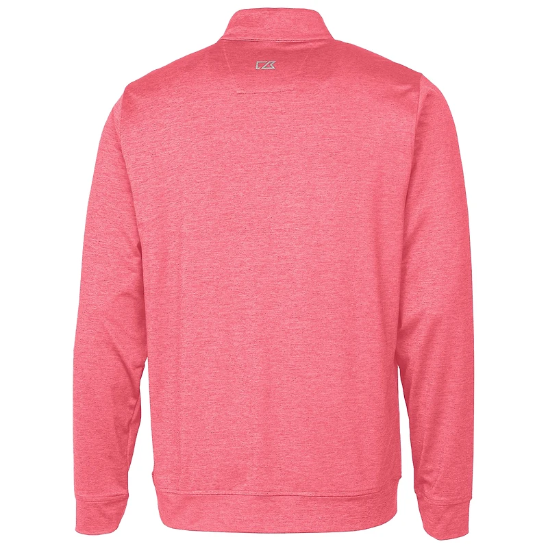 Men's Cutter & Buck Red Gonzaga Bulldogs Heathered Vault Stealth Quarter-Zip Pullover Top